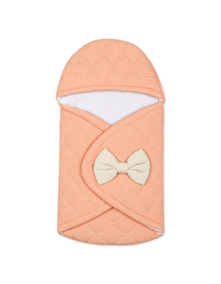 Baby Carry Nest Beige Bow Peach at Zubaidas