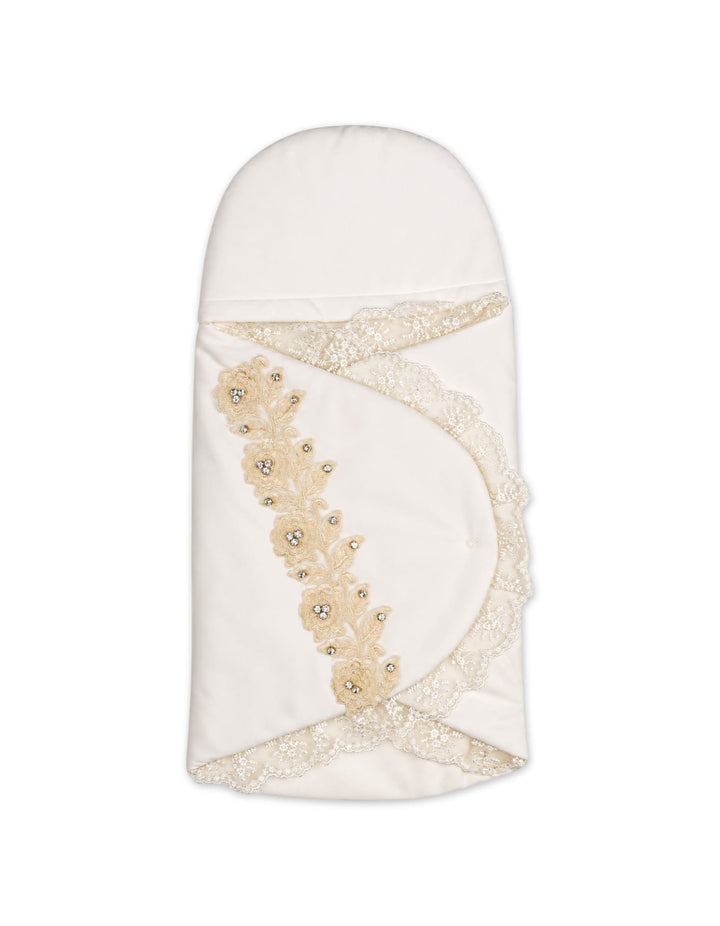 Baby Carry Nest Embroidered Flowers Off White at Zubaidas