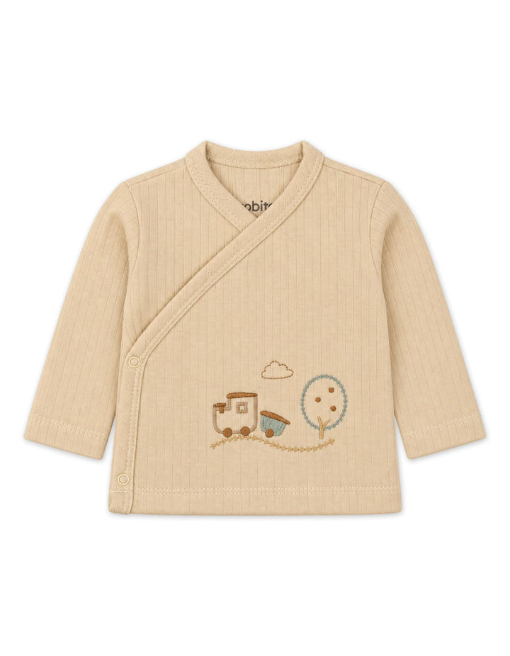 Baby Clothing Gift Set 5 Pcs Train and Tree Beige at Zubaidas Official Pakistan