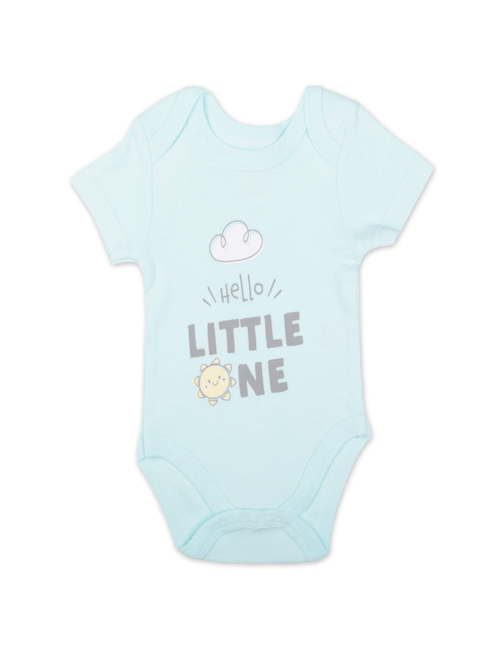 Baby Clothing Gift Set 7 Pcs Hello Little One Mint Green and White at Zubaidas Best Online Baby and Kids Store in Pakistan