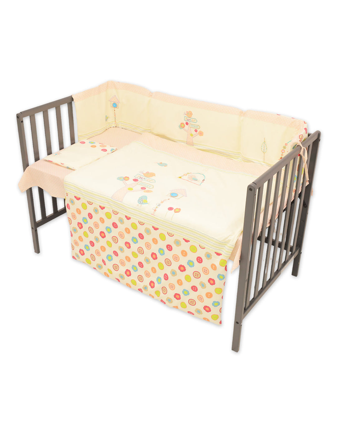 Baby Cot Bedding 4 Piece Set Mona Flowers at Zubaidas Online Pakistan