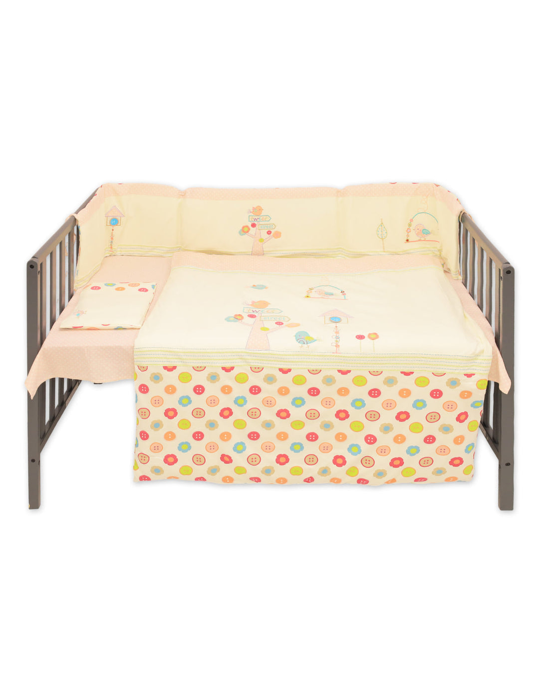 Baby Cot Bedding 4 Piece Set Mona Flowers at Zubaidas