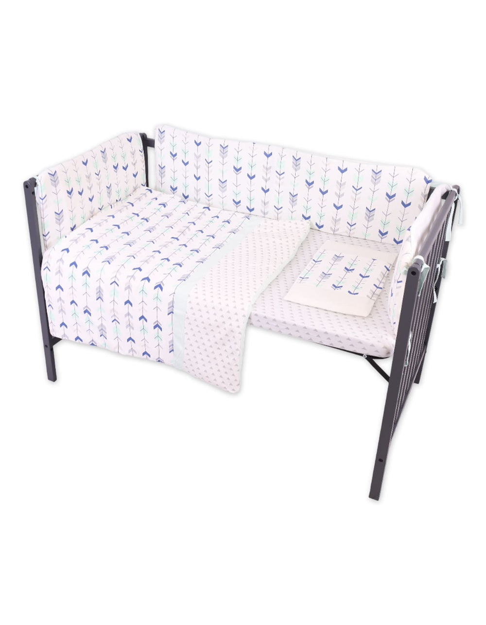 Baby Cot Bedding 7 Pieces Set Bambies Arrow at Zubaidas Official Pakistan