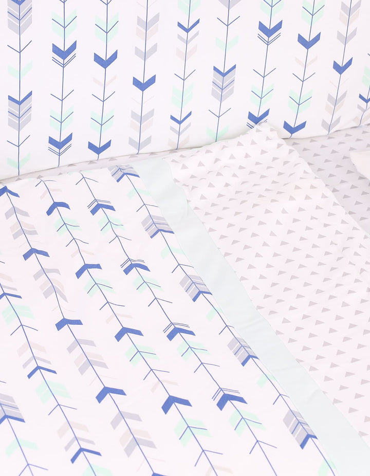 Baby Cot Bedding 7 Pieces Set Bambies Arrow at Zubaidas Best Baby Shop in Pakistan