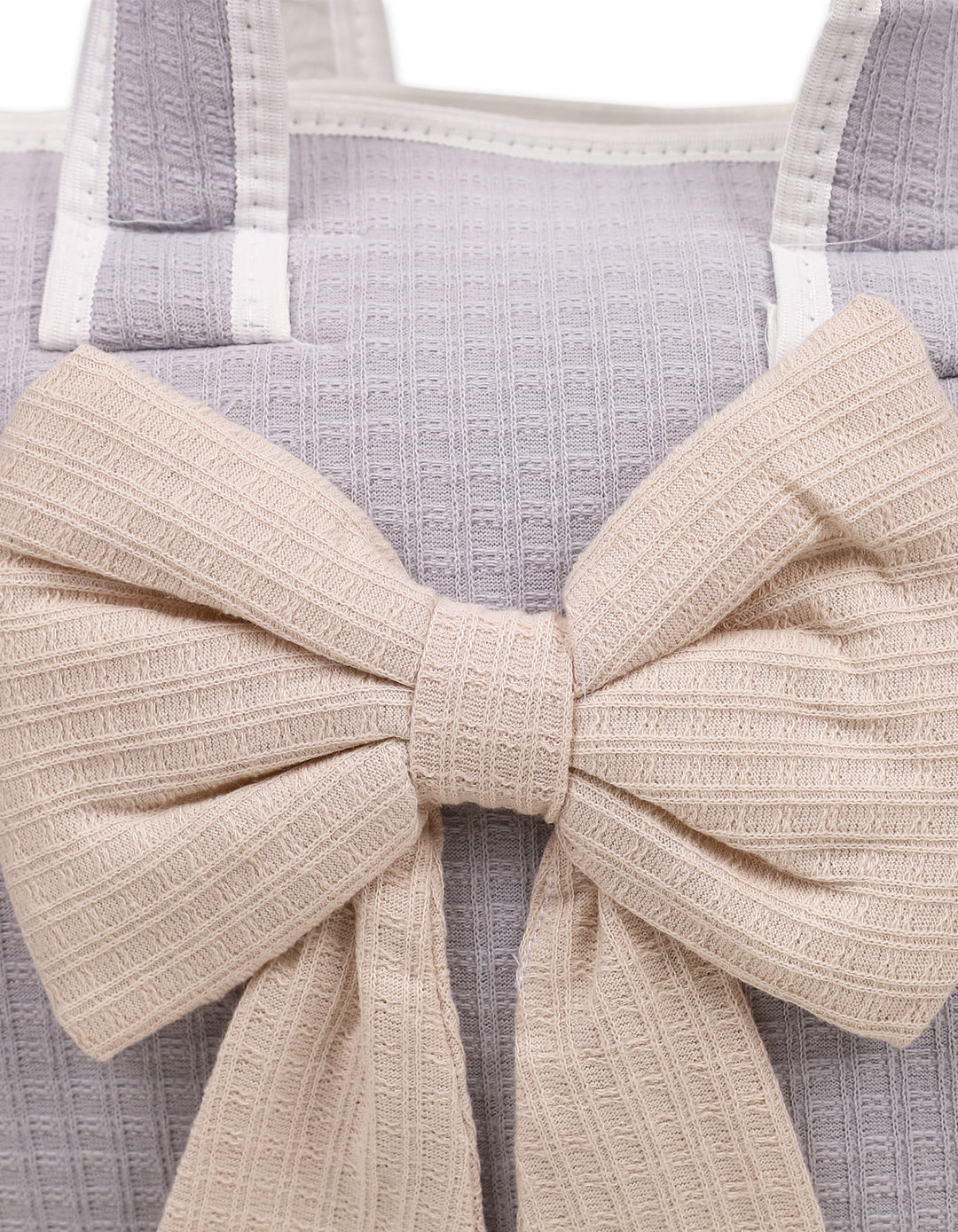 Baby Diaper Bag Bow Grey and Beige at Zubaidas Official Pakistan