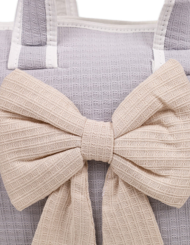 Baby Diaper Bag Bow Grey and Beige at Zubaidas Official Pakistan