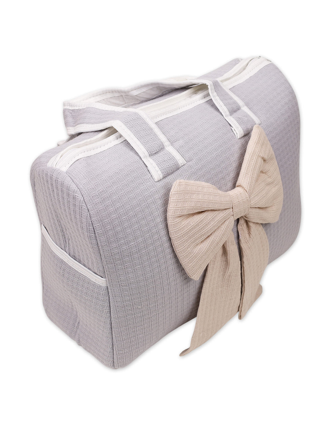 Baby Diaper Bag Bow Grey and Beige at Zubaidas Online Pakistan