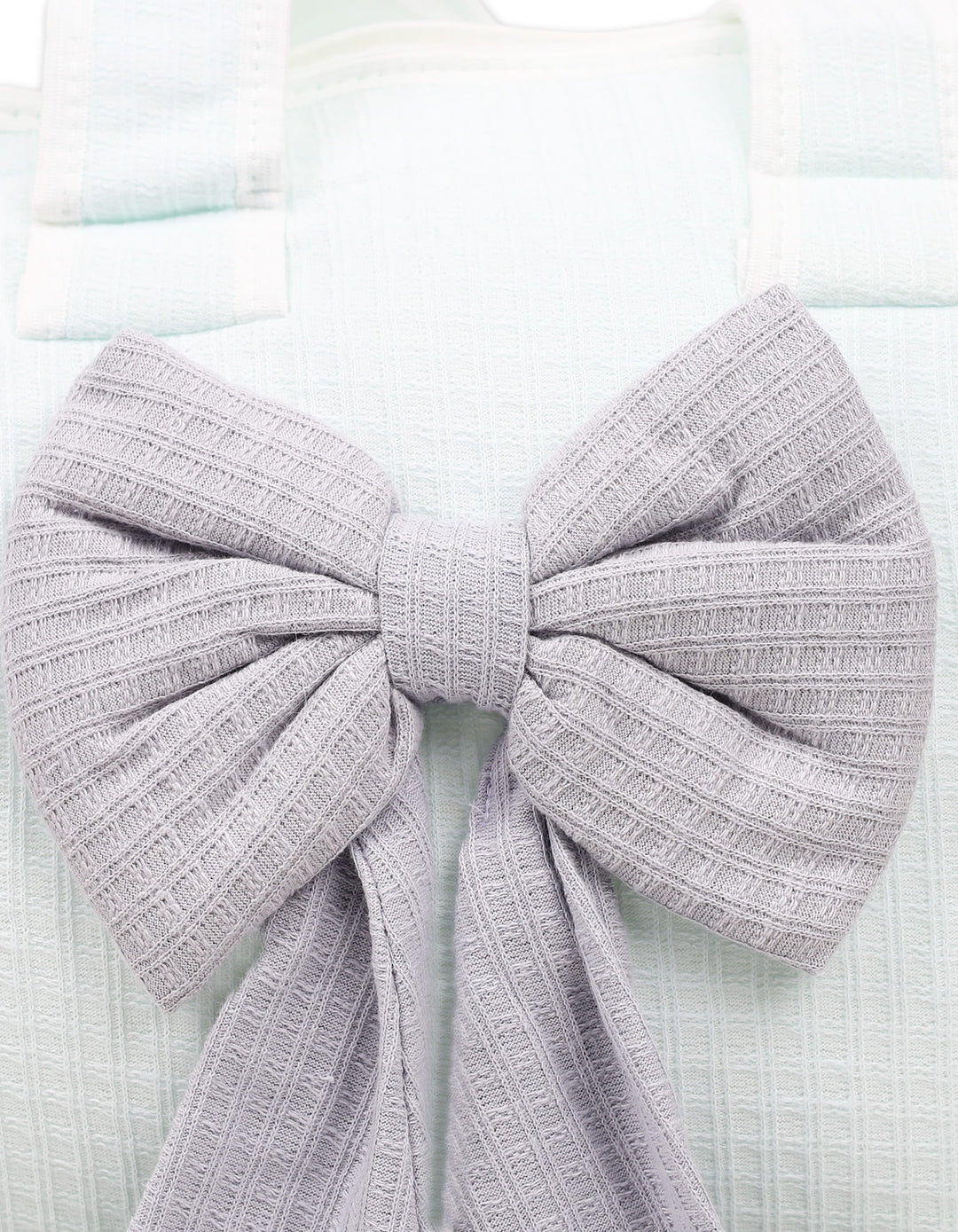 Baby Diaper Bag Bow Mint Green and Grey at Zubaidas Official Pakistan