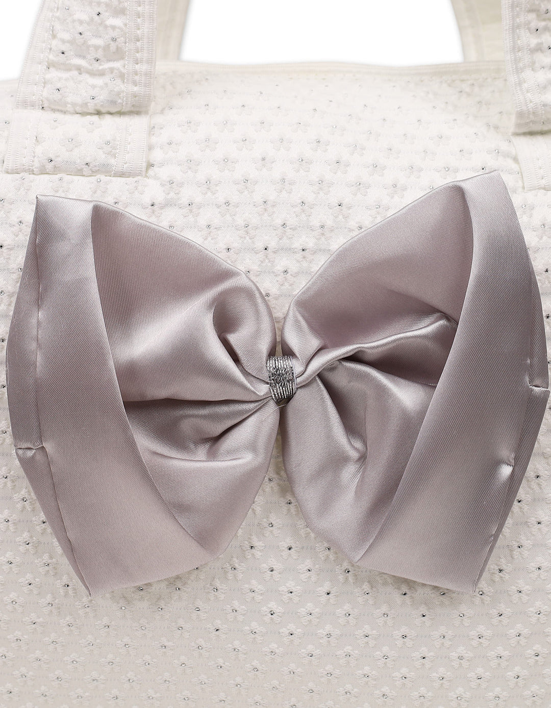 Baby Diaper Bag Bow White and Grey at Zubaidas Official Pakistan