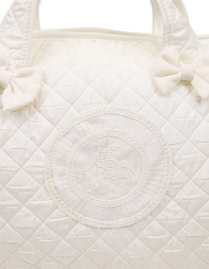 Baby Diaper Bag Quilted Bow White at Zubaidas Official Pakistan