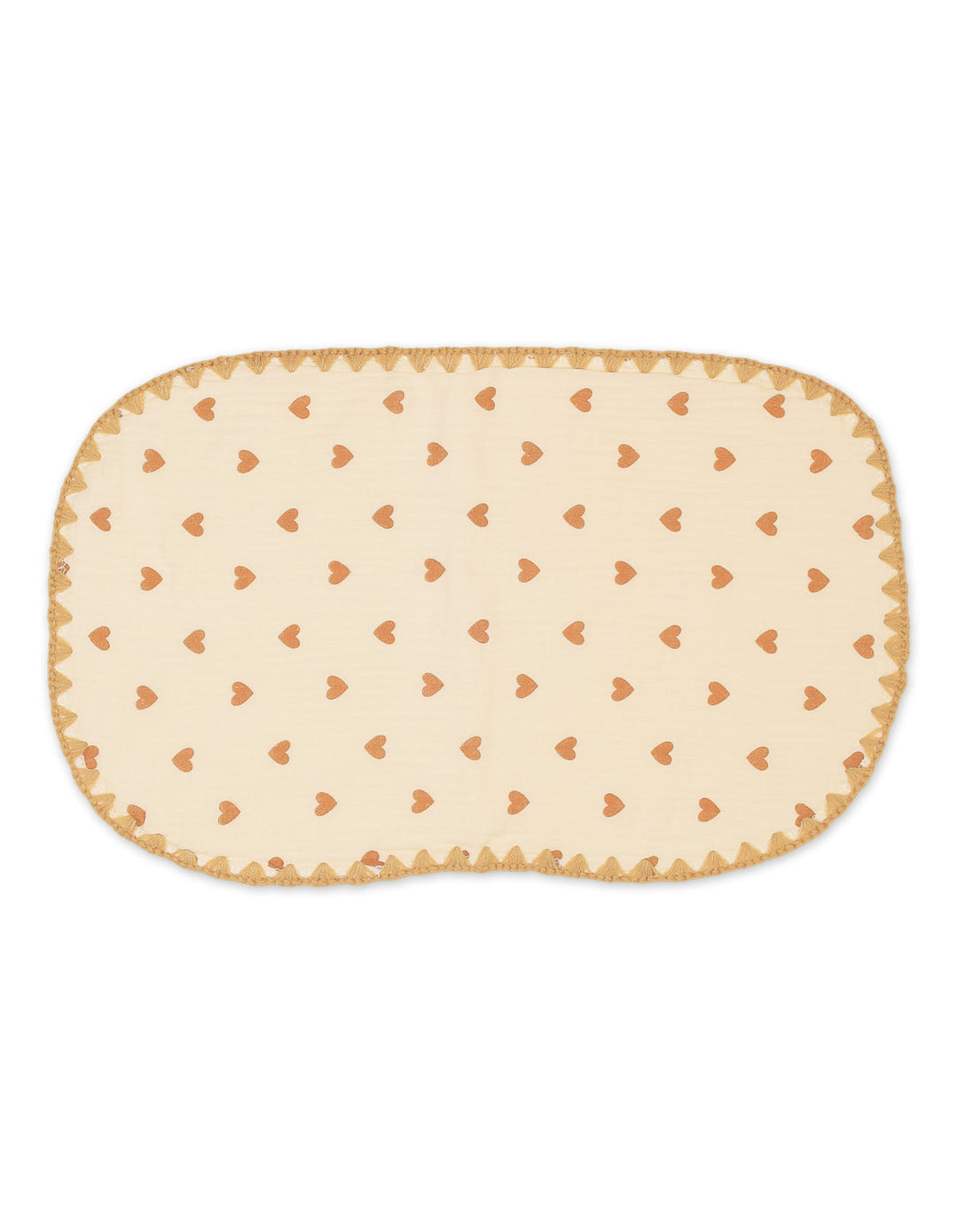 Baby Flat Pillow Hearts Beige at Zubaidas