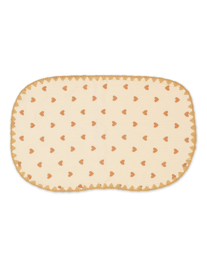 Baby Flat Pillow Hearts Beige at Zubaidas