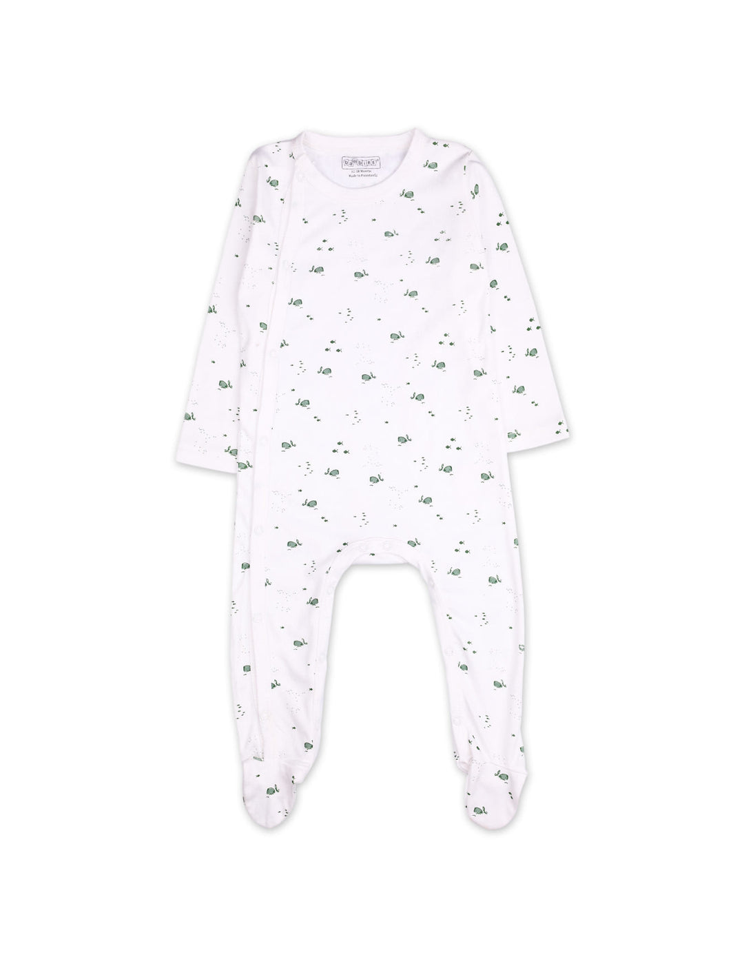 Baby Footed Sleepsuit Bambies Marine Life White at Zubaidas