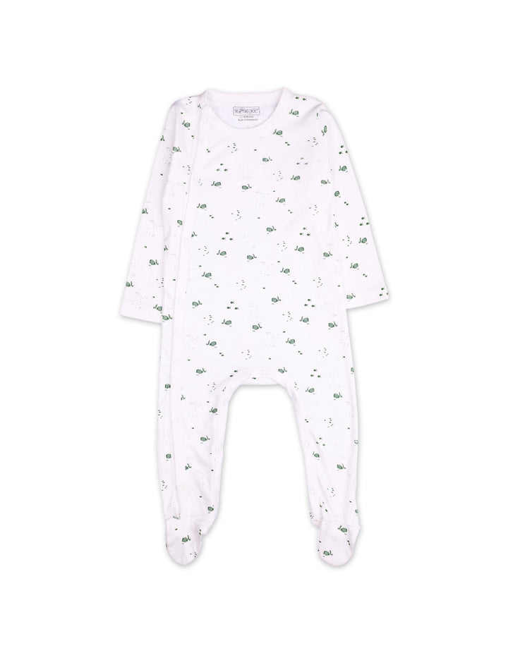 Baby Footed Sleepsuit Bambies Marine Life White at Zubaidas