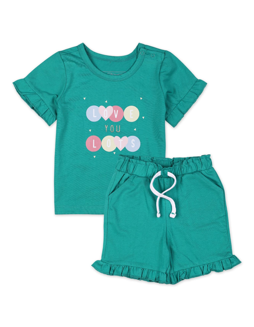Baby Girl 2 Pieces Summer Suit Set Bambies Green at Zubaidas