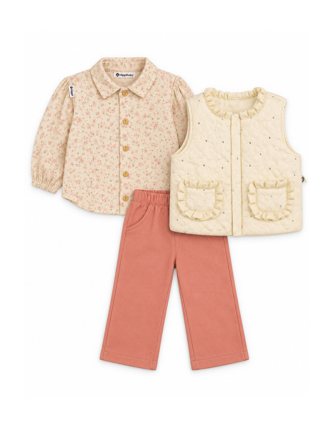 Baby Girl 3 Piece Winter Outfit Floral at Zubaidas