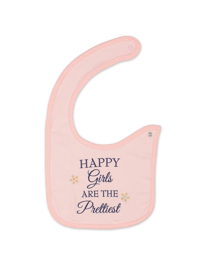 Baby Girl 5 Piece Bibs Set Happy Girls Are The Prettiest at Zubaidas Number 1 Baby Store in Pakistan