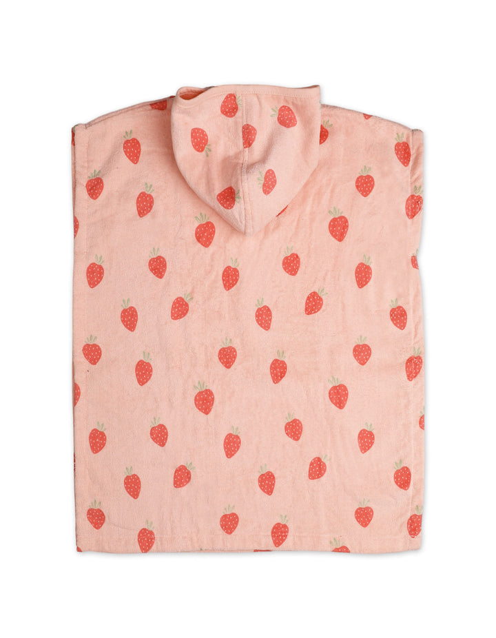 Baby Girl and Girl Hooded Bath Towel Poncho Strawberry Pink at Zubaidas Online Pakistan