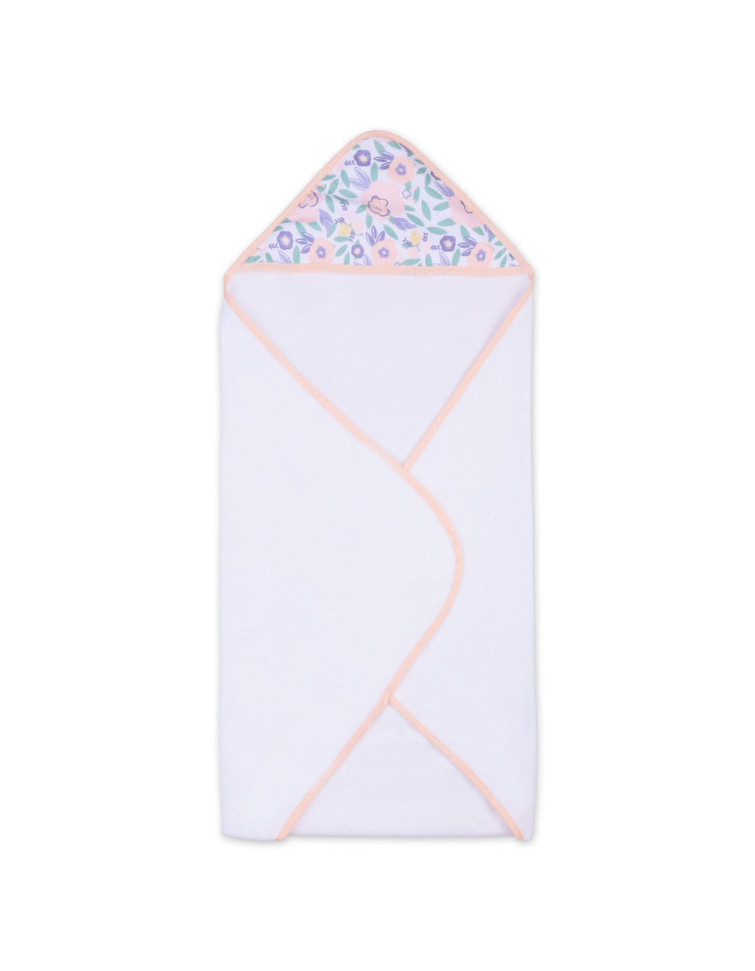 Baby Girl Bath Towel and Washcloth Set Floral Peach and White at Zubaidas Official Pakistan
