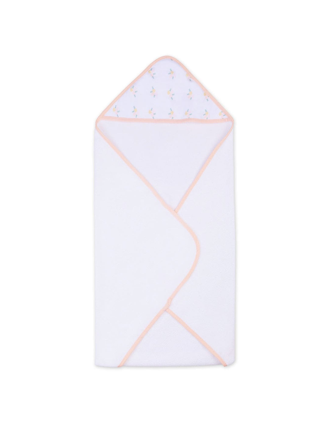 Baby Girl Bath Towel and Washcloth Set Floral Peach and White at Zubaidas Best Online Baby Store in Pakistan