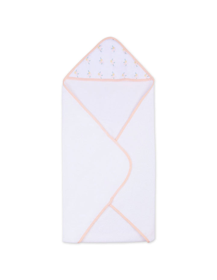 Baby Girl Bath Towel and Washcloth Set Floral Peach and White at Zubaidas Best Online Baby Store in Pakistan