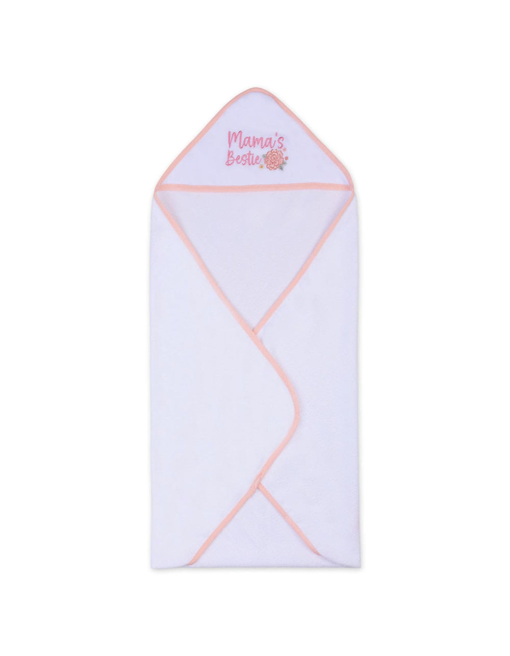 Baby Girl Bath Towel and Washcloth Set Floral Pink and White at Zubaidas Official Pakistan