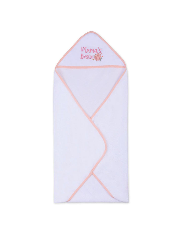Baby Girl Bath Towel and Washcloth Set Floral Pink and White at Zubaidas Official Pakistan