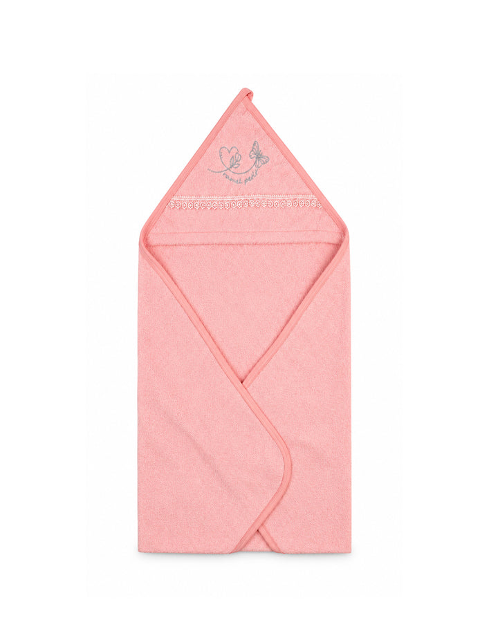 Baby Girl Bath Towel Hooded Butterfly Pink at Zubaidas Official Pakistan