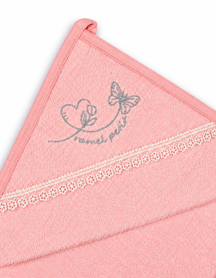 Baby Girl Bath Towel Hooded Butterfly Pink at Zubaidas Online Pakistan