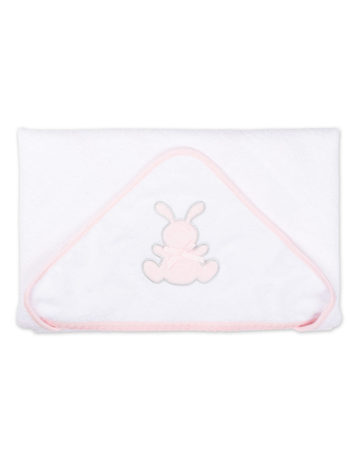 Baby Girl Bath Towel Set Bunny White and Pink at Zubaidas Best Online Baby and Kids Store in Pakistan
