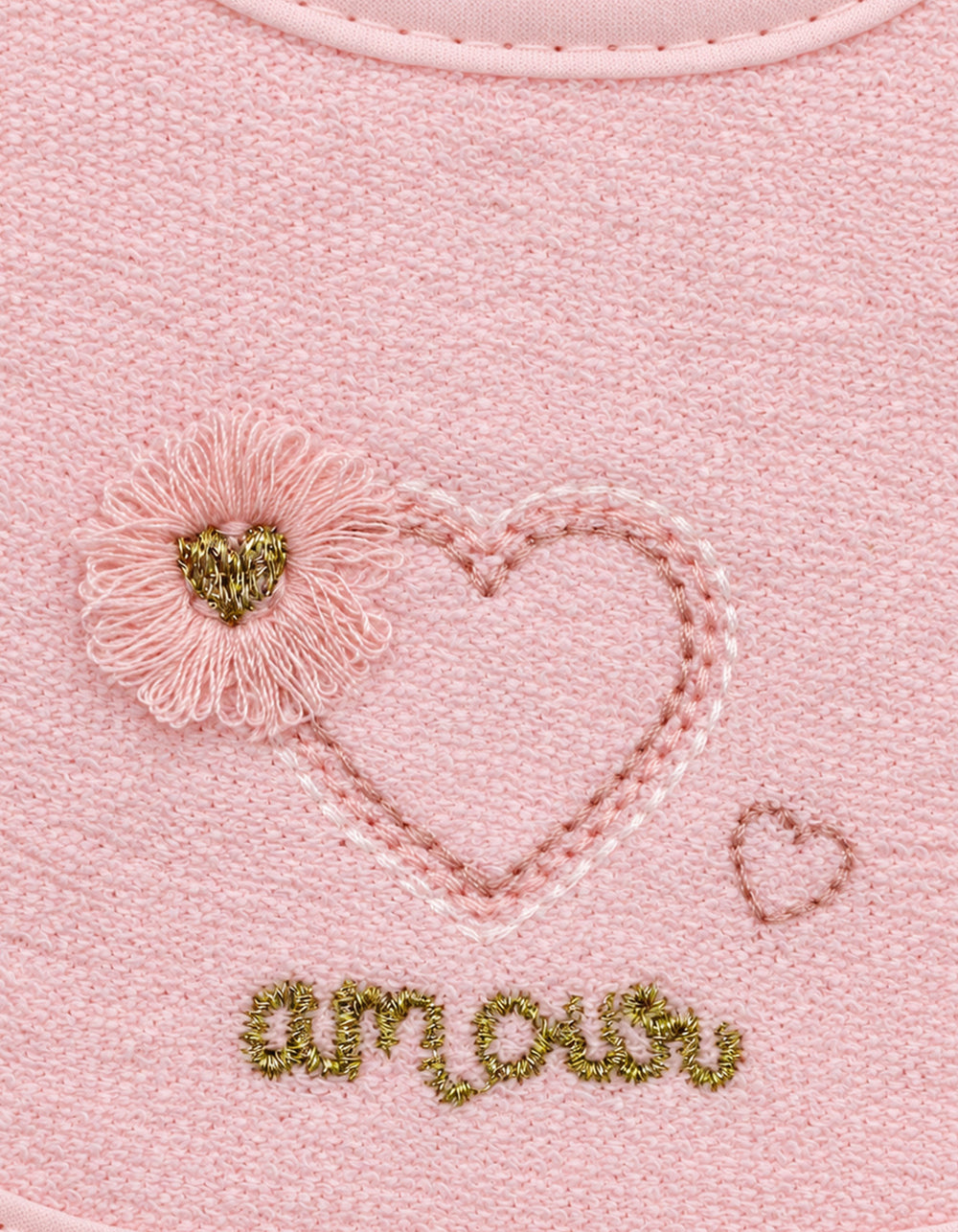 Baby Girl Bib Heart and Flower Pink at Zubaidas Official Pakistan
