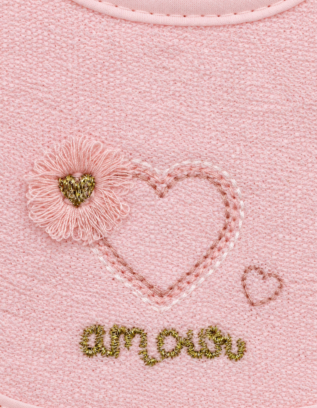 Baby Girl Bib Heart and Flower Pink at Zubaidas Official Pakistan
