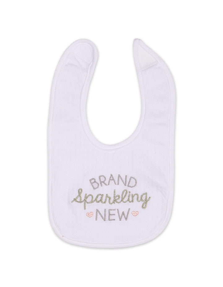 Baby Girl Bib Pack of 3 White with Pink and Gold Accents at Zubaidas Online Pakistan