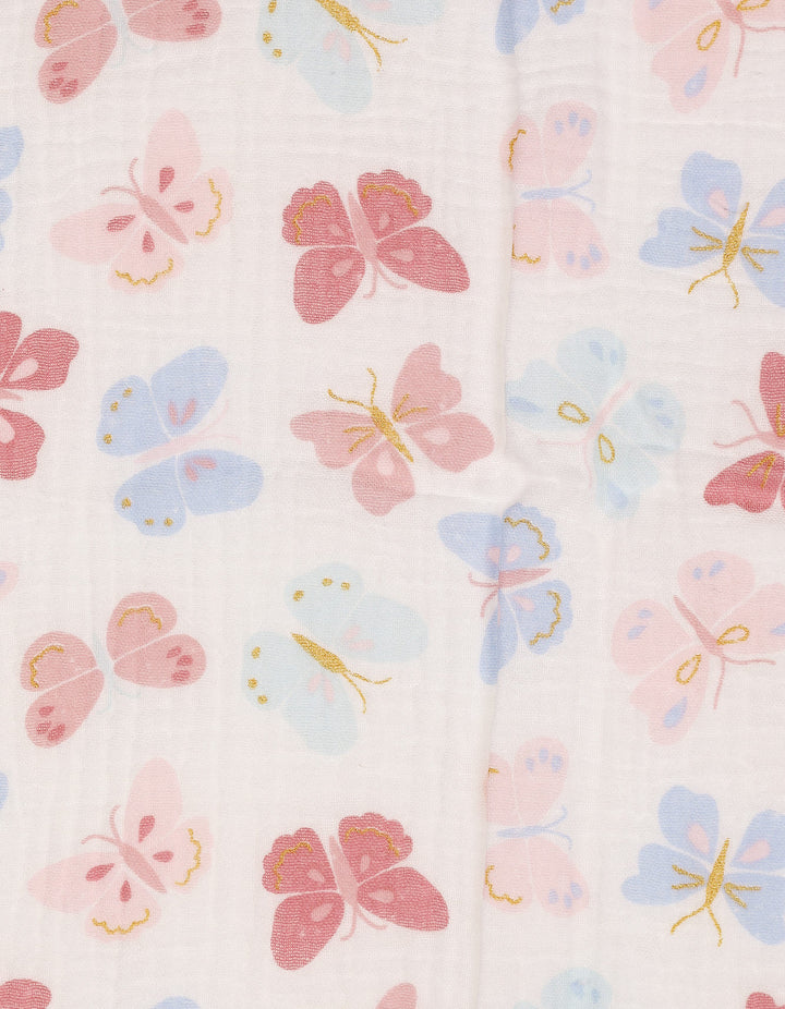 Baby Girl Blanket Butterfly White and Multicolor at Zubaidas Official Pakistan