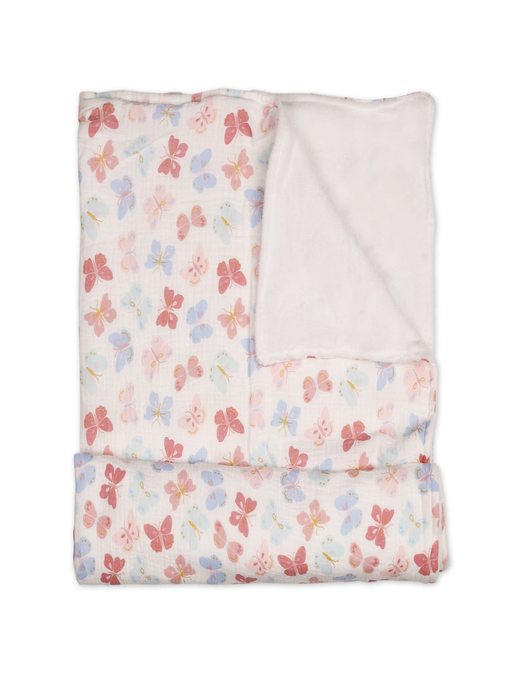 Baby Girl Blanket Butterfly White and Multicolor at Zubaidas