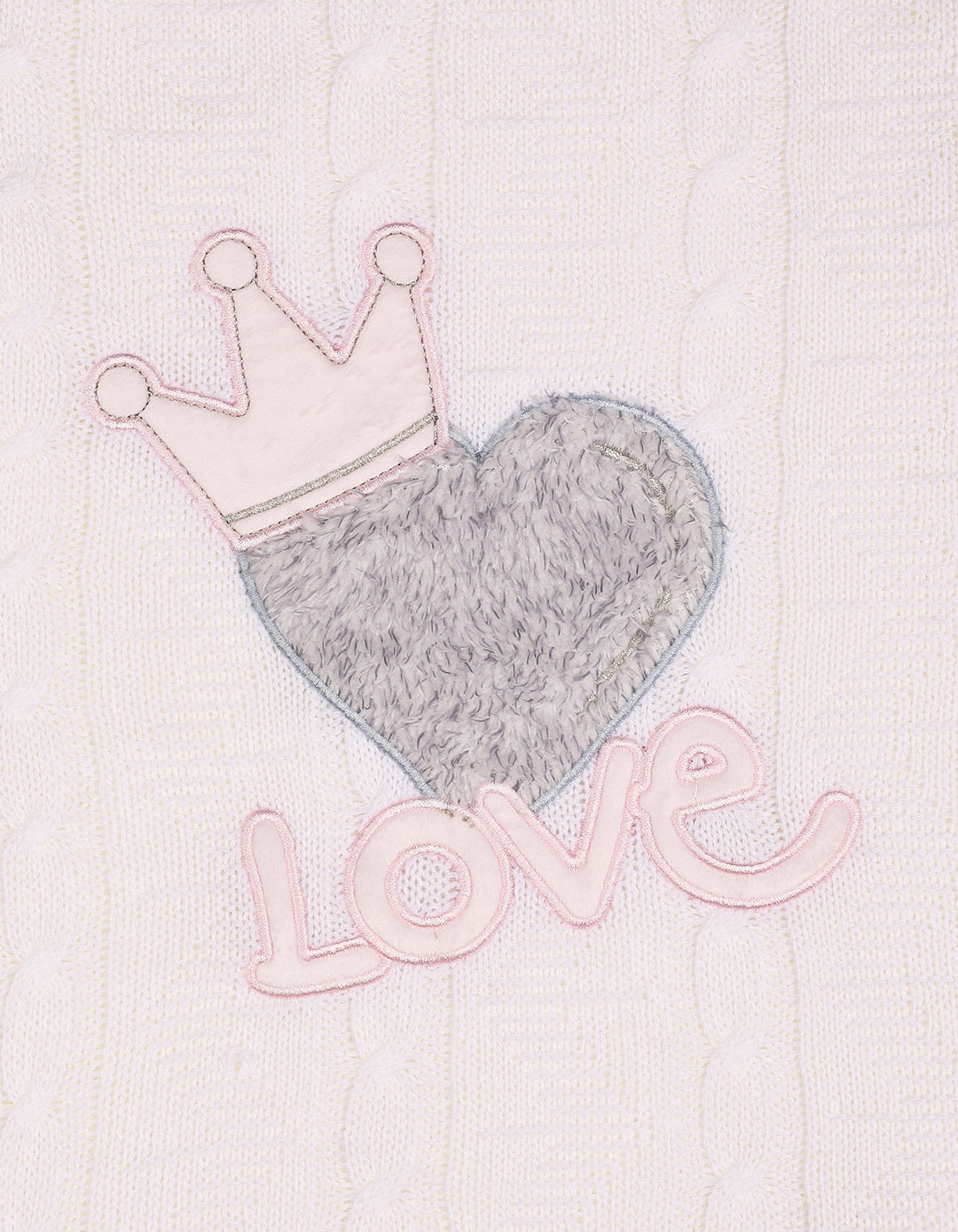 Baby Girl Blanket Heart Pink and Off White at Zubaidas Official Pakistan