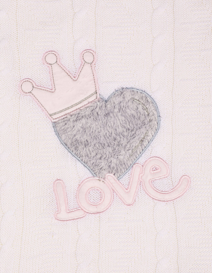 Baby Girl Blanket Heart Pink and Off White at Zubaidas Official Pakistan