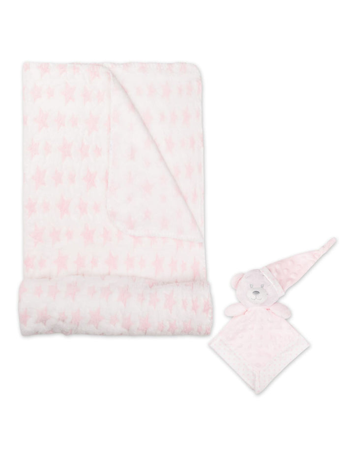 Baby Girl Blanket with Soft Toy Bear Pink at Zubaidas