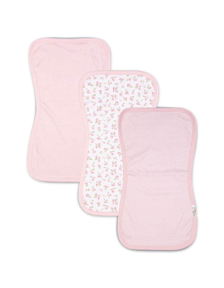 Baby Girl Burp Cloth Pack of 3 Bambies Floral Theme at Zubaidas