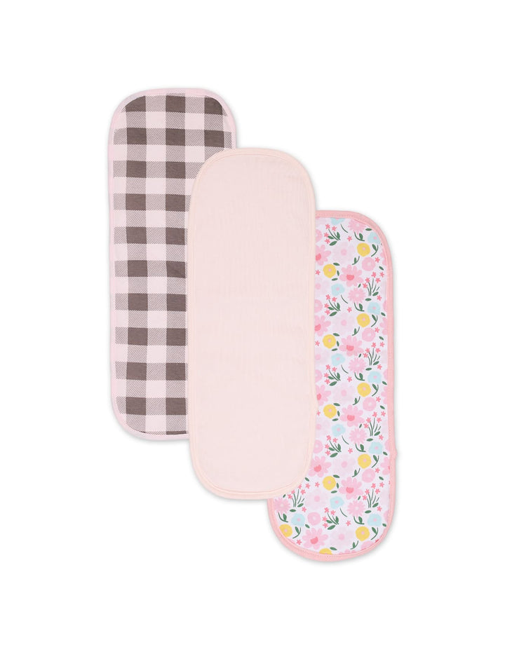 Baby Girl Burp Cloths Pack of 3 Floral Pink at Zubaidas