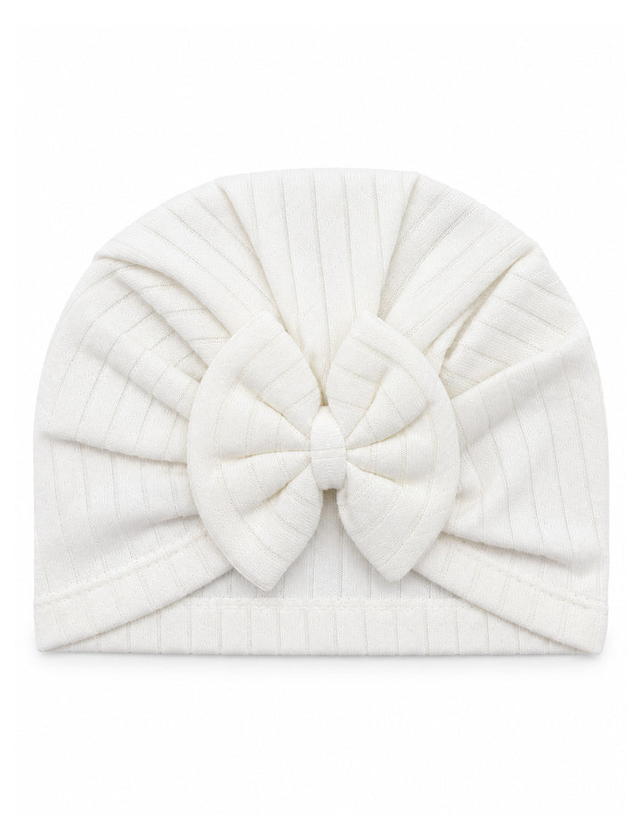 Baby Girl Cap Bow White at Zubaidas