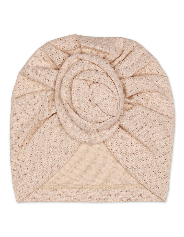 Baby Girl Cap Rosette Beige at Zubaidas
