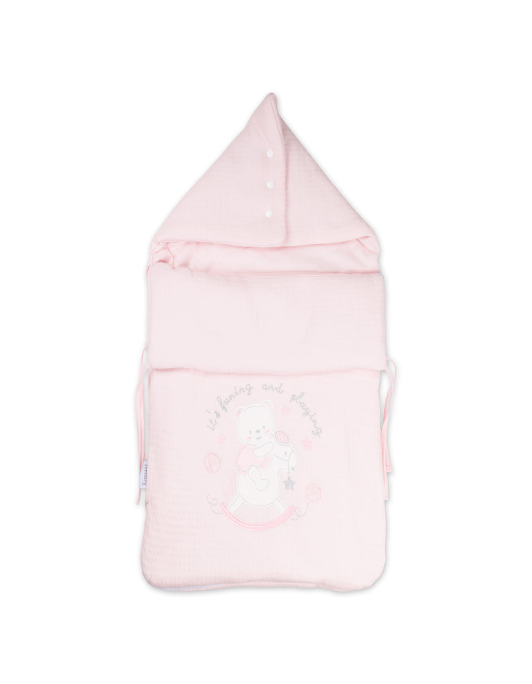 Baby Girl Carry Nest Hooded Bear Pink at Zubaidas