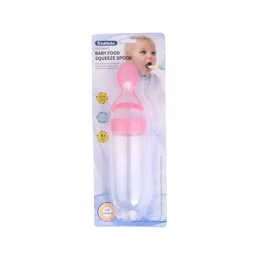 Baby Girl Food Squeeze Spoon Feeder Pink at Zubaidas
