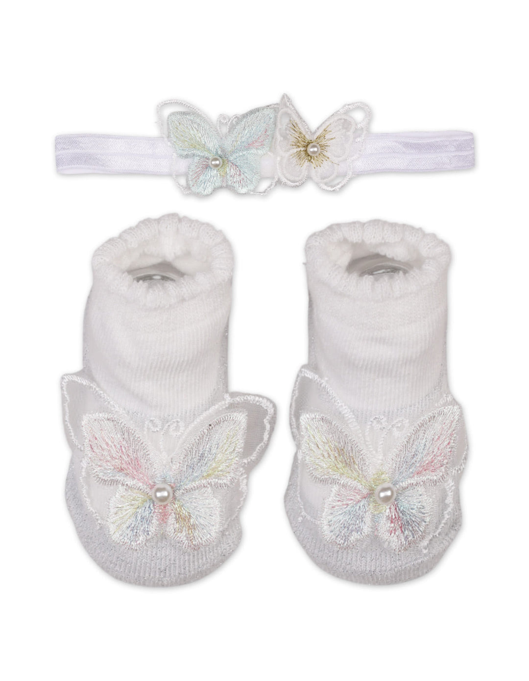 Baby Girl Headband and Socks Set Silver at Zubaidas