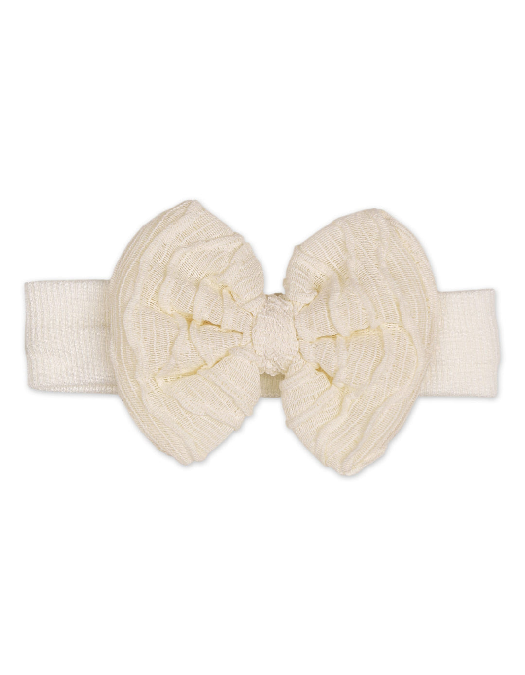 Baby Girl Headband Bow Cream and White at Zubaidas