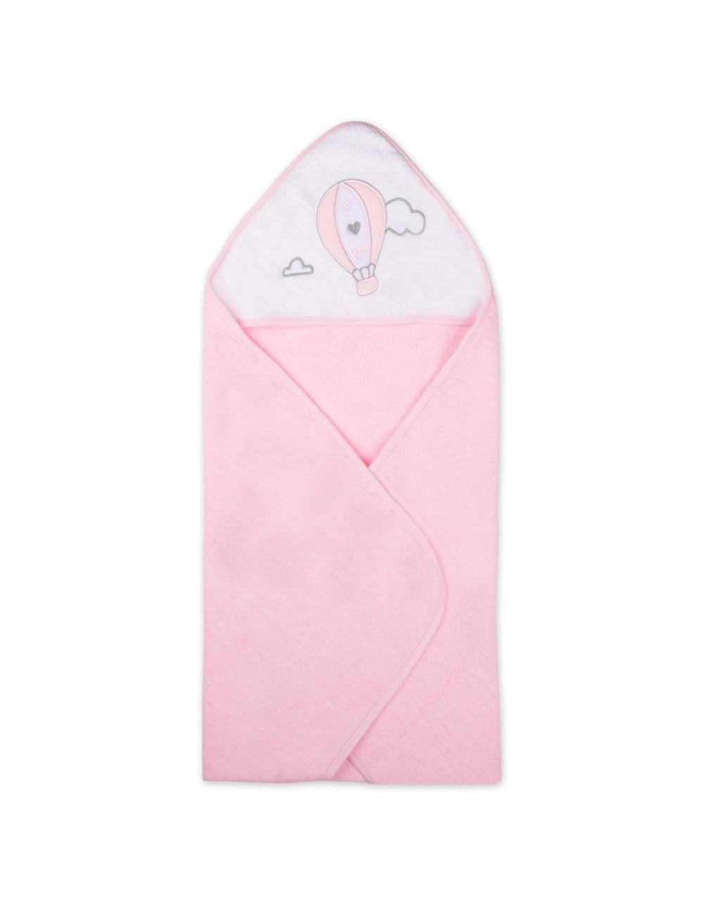 Baby Girl Hooded Bath Towel Pack of 2 Hot Air Balloon Pink and White at Zubaidas Official Pakistan