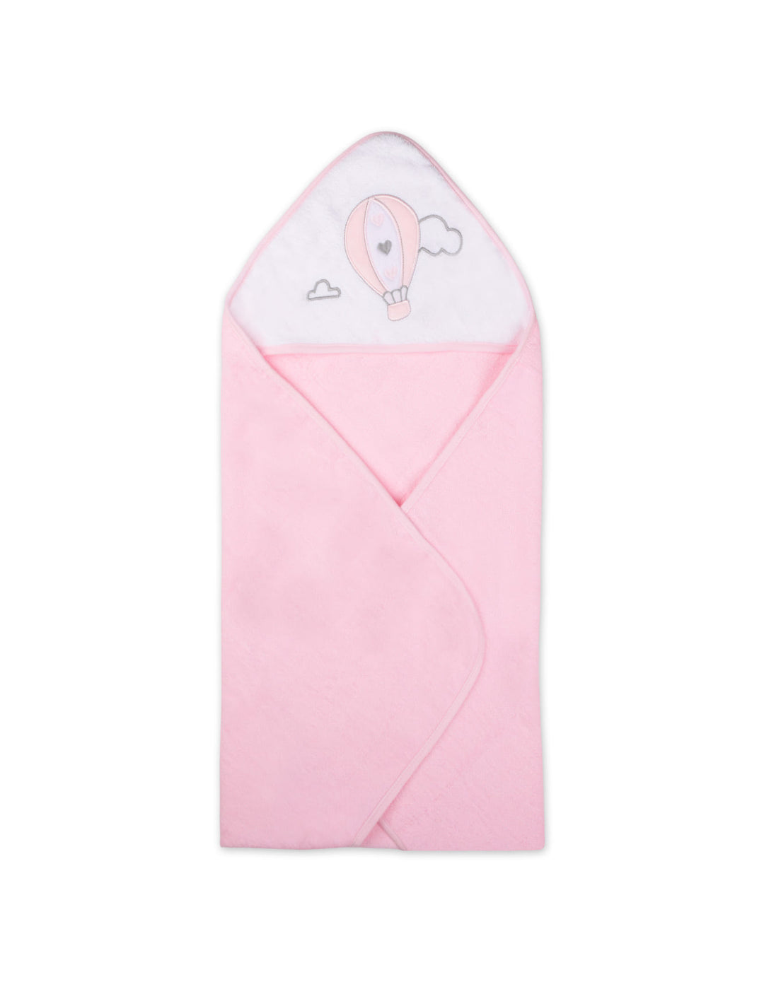 Baby Girl Hooded Bath Towel Pack of 2 Hot Air Balloon Pink and White at Zubaidas Official Pakistan
