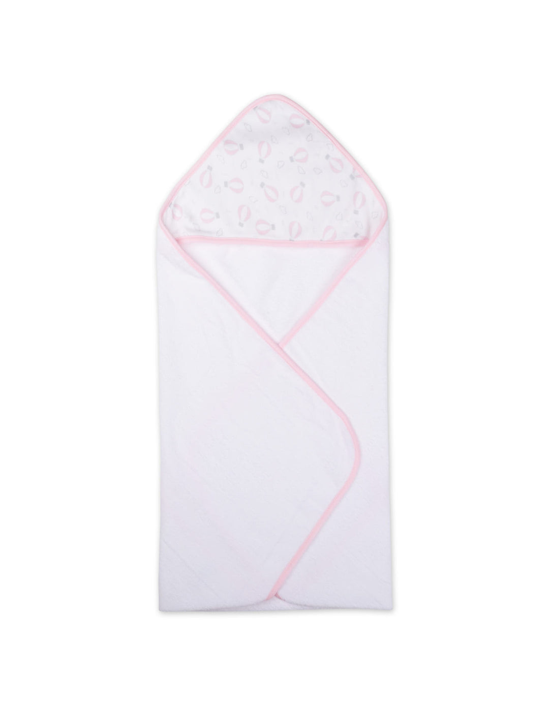 Baby Girl Hooded Bath Towel Pack of 2 Hot Air Balloon Pink and White at Zubaidas Best Online Baby and Kids Store in Pakistan