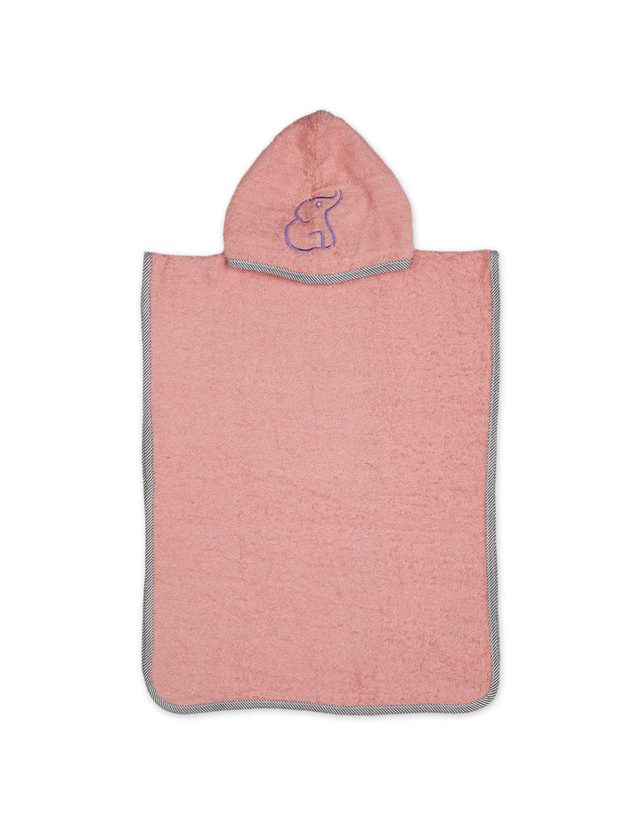 Baby Girl Hooded Bath Towel Poncho Elephant Pink at Zubaidas
